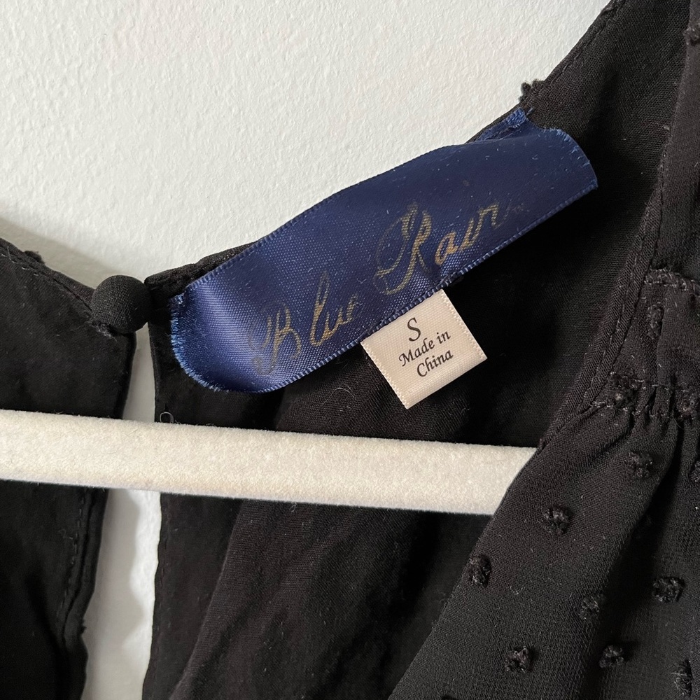 Francesca’s Black Blue Rain Peplum Top - Picture 4 of 6